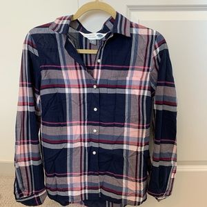 Old Navy Navy Plaid Shirt